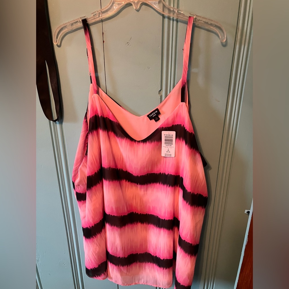 Torrid Pink Tiedye chiffon Cami NWT 3x